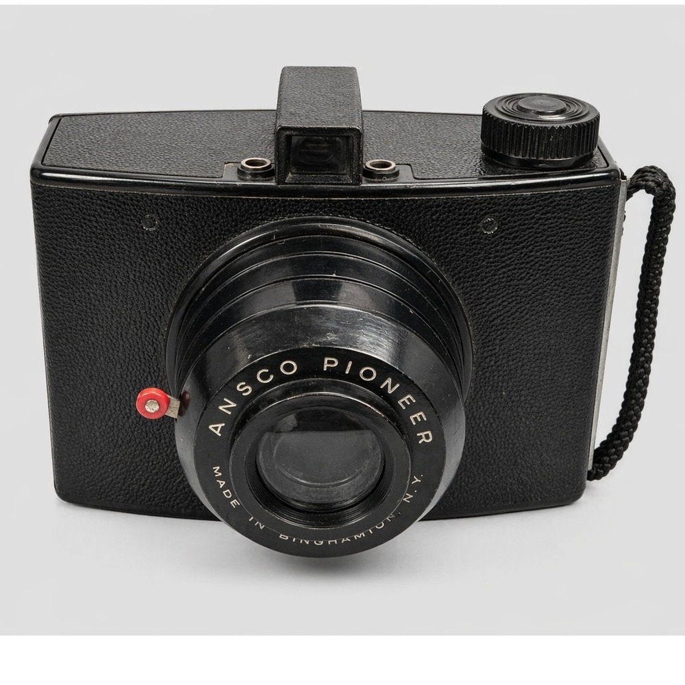 Vintage Ansco‎ Pioneer Box Camera Black 616 Film Made in USA Binghamton NY